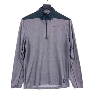 Nike Golf Mens Size S Dri-Fit 1/2 Zip Long Sleeve Top Gray Black Stretch